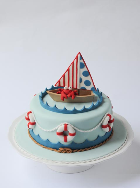 Nautical Baby Shower Cake Vertical