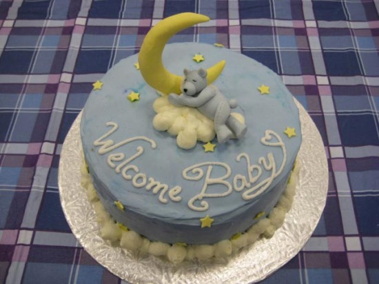 Welcome Baby – Pink and Blue Teddy Bear Shower Cakes