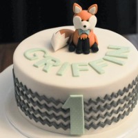 Chevron Fox Birthday Cake